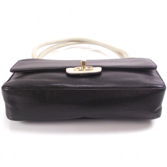 Lambskin Perforated Flap Black