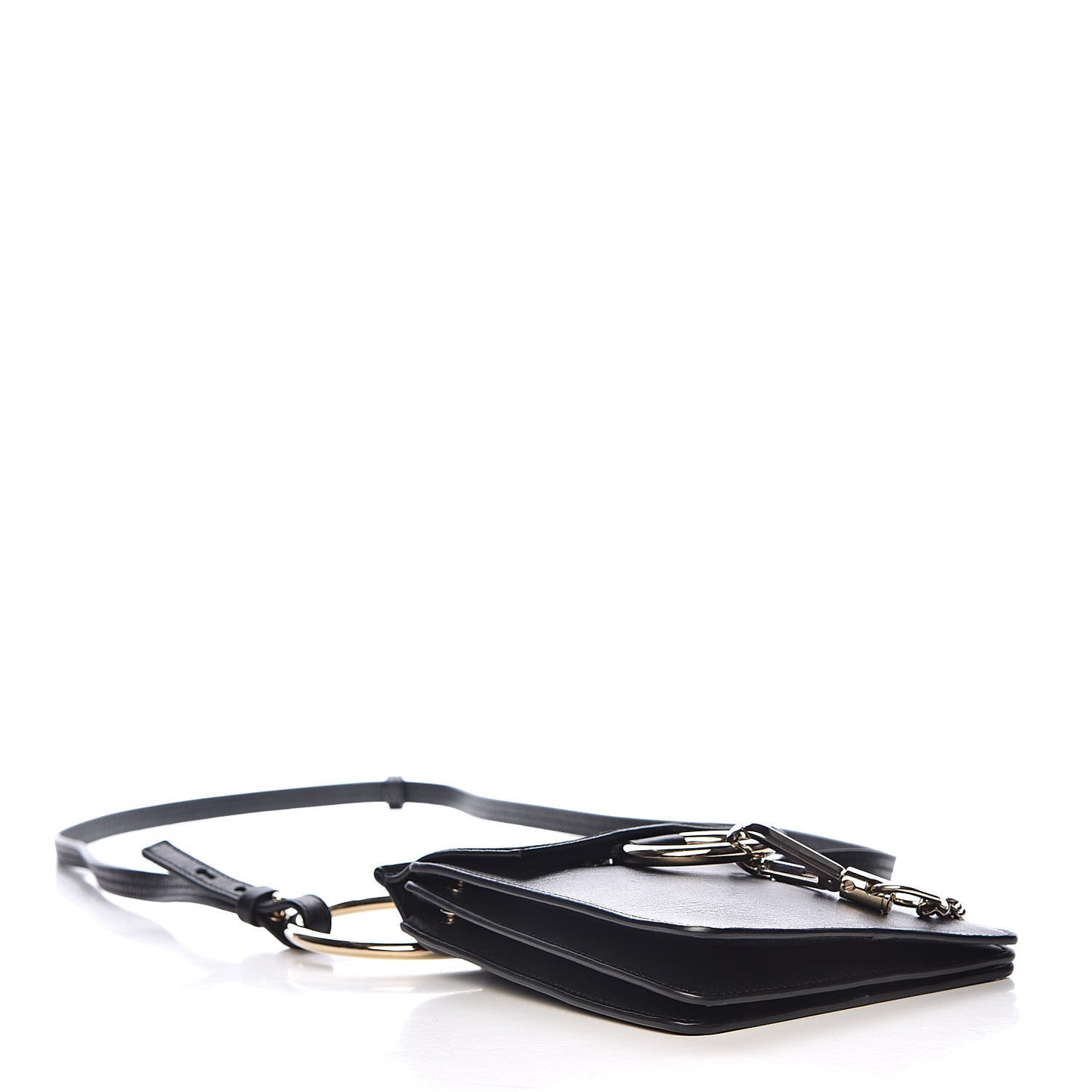 Suede Calfskin Mini Faye Bracelet Bag Black