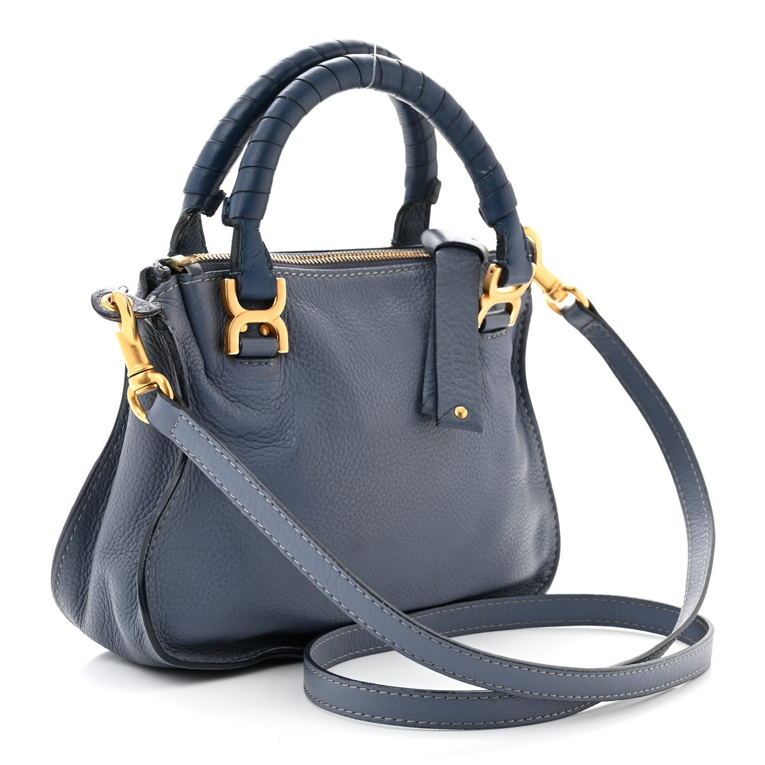 Chloe Calfskin Small Marcie Satchel Shady Cobalt 3 of 16