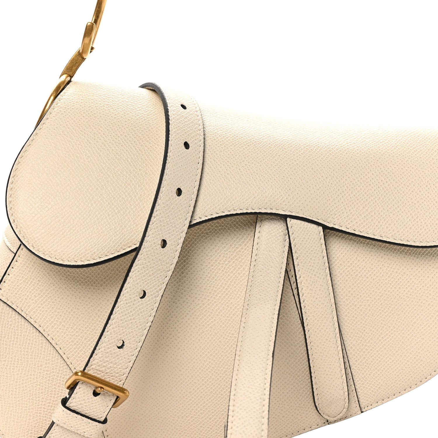 Christian Dior Grained Calfskin Saddle Bag With Strap Latte 8 of 11