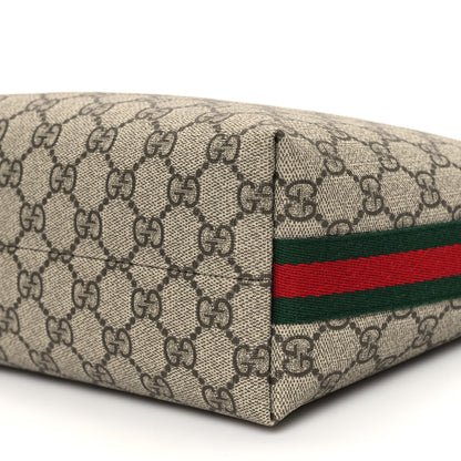 Gucci GG Supreme Monogram Textured Calfskin Web Super Mini Ophidia Shoulder Bag Beige Ebony New Acero 10 of 10