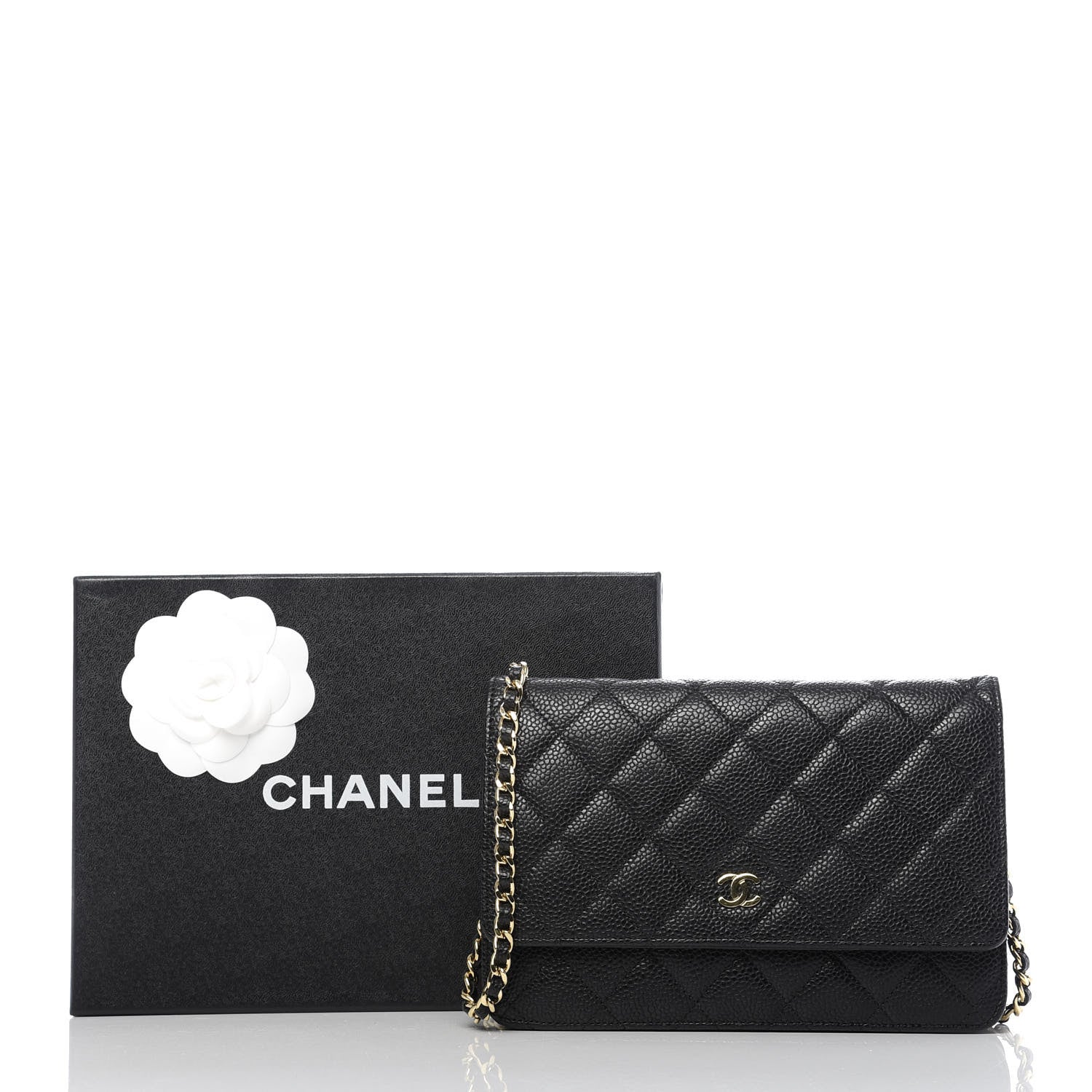 Chanel Caviar Quilted Wallet On Chain WOC Black 10 of 10