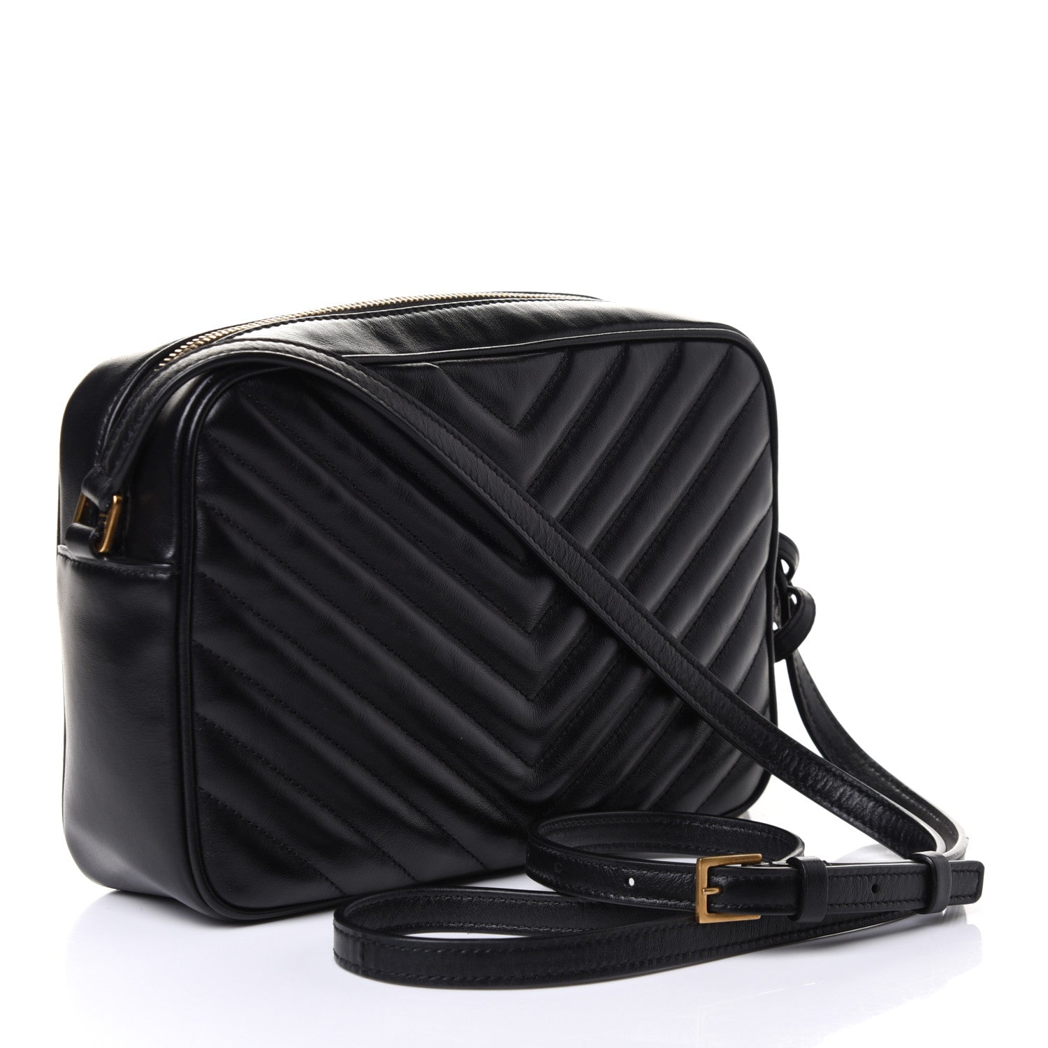 Saint Laurent Calfskin Matelasse Monogram Lou Camera Bag Black 3 of 11