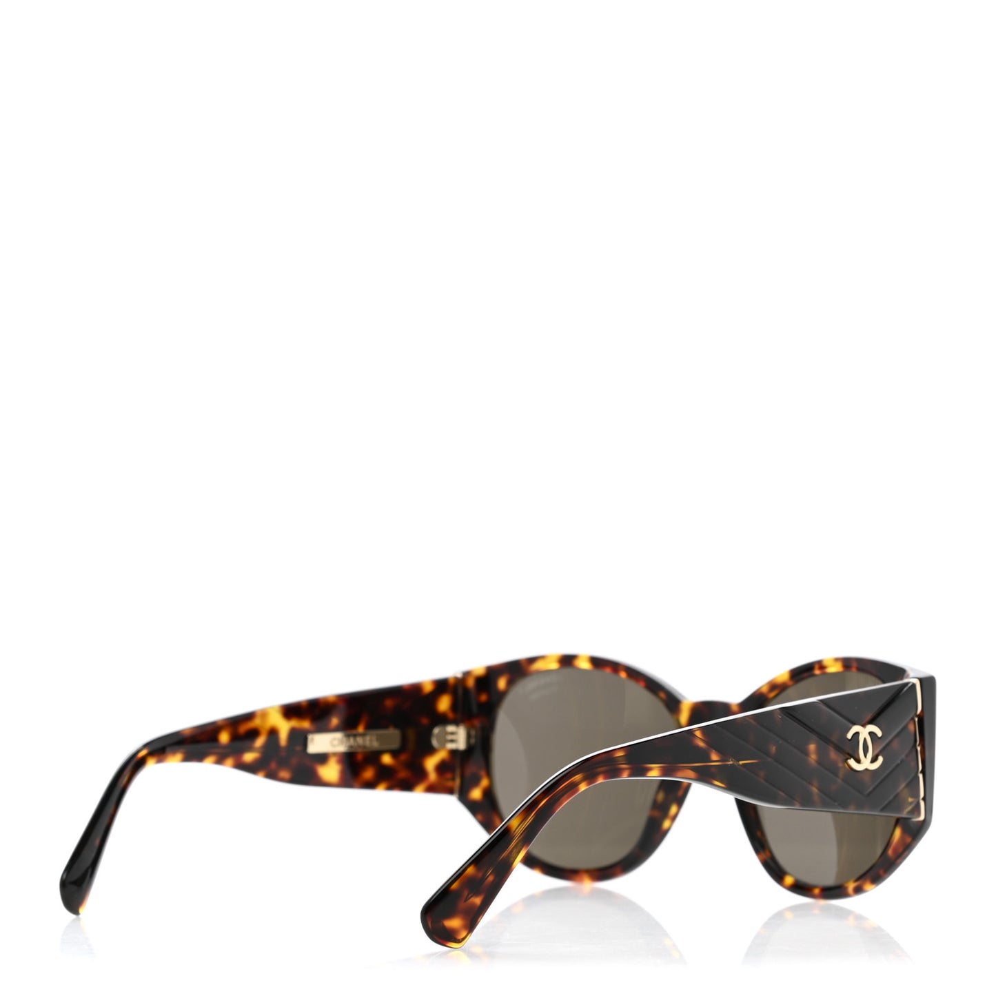 Acetate Polarized Oval Sunglasses 5411 Brown