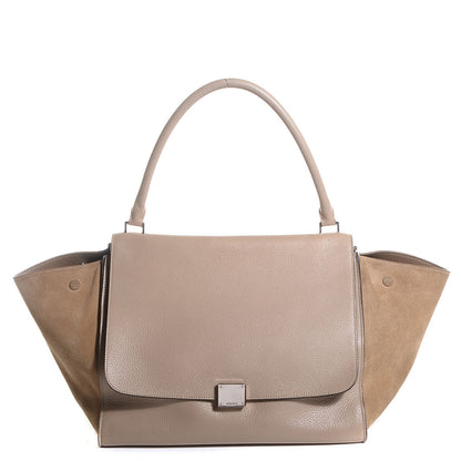 Celine Calfskin and Suede Large Trapeze Dune 1 of 9