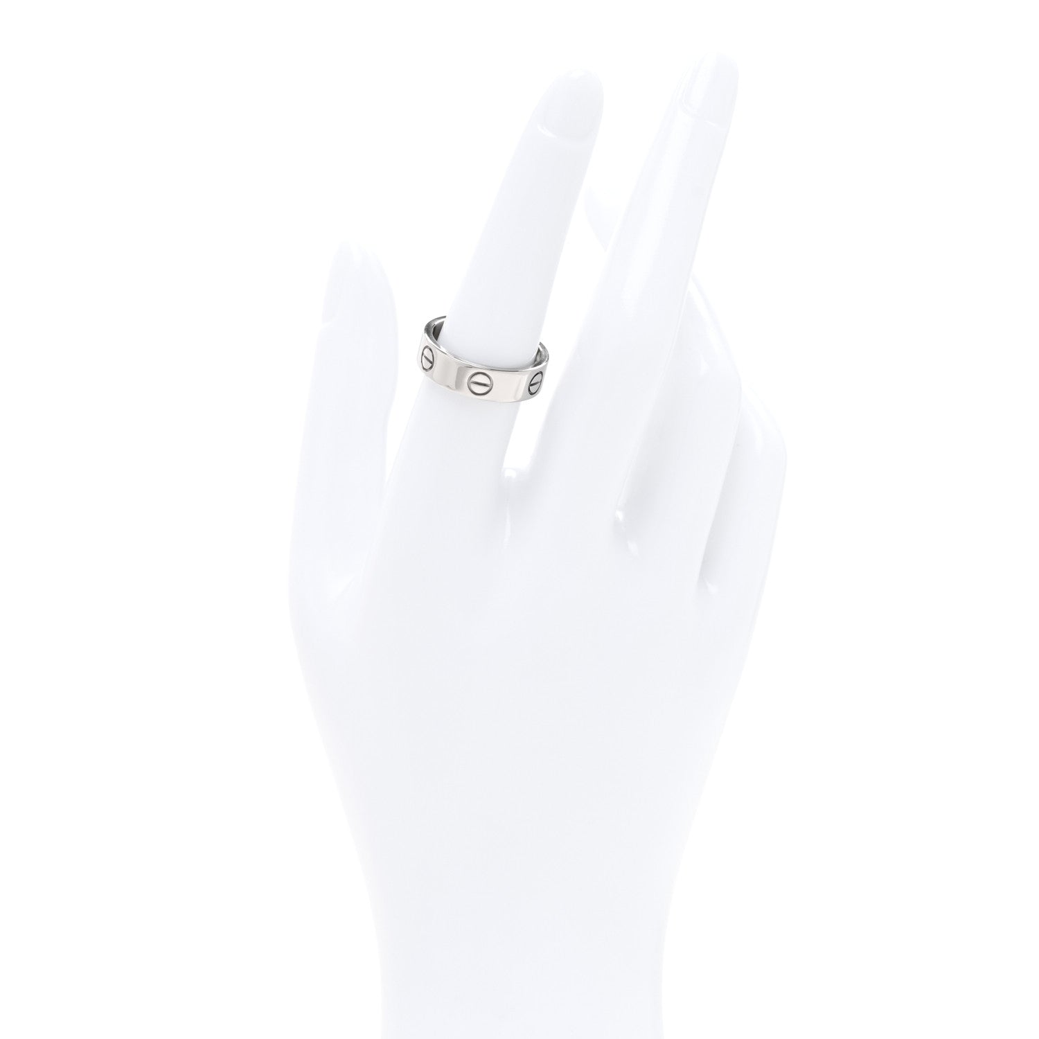Cartier 18K White Gold 5.5mm LOVE Ring 55 7.25 2 of 4