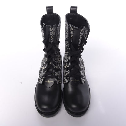 Louis Vuitton Jacquard Calfskin Since 1854 Metropolis Flat Ranger Boot 38.5 Gray 5 of 9