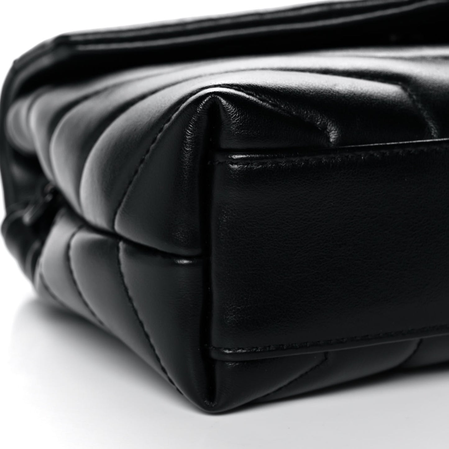 Calfskin Y Quilted Monogram Toy Loulou Crossbody Bag Black