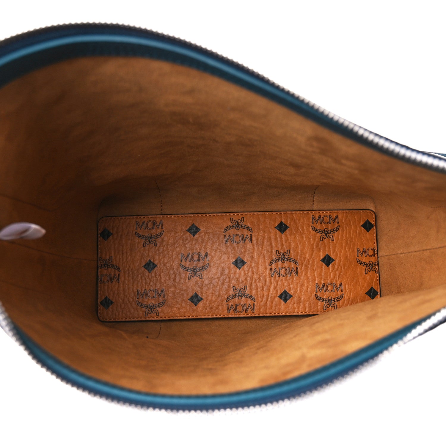 MCM Calfskin Ottomar Monogram Medium Klara Hobo Teal 6 of 12