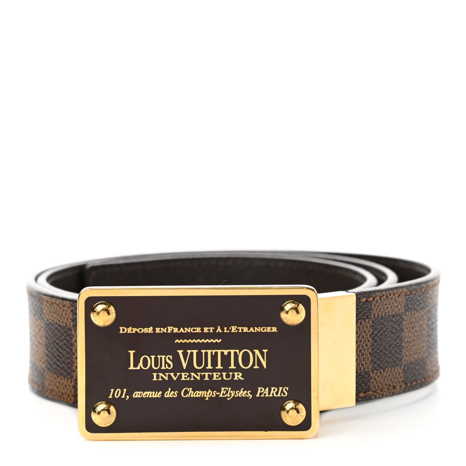 Louis Vuitton Damier Ebene 35mm Inventeur Reversible Belt 85 34 1 of 6