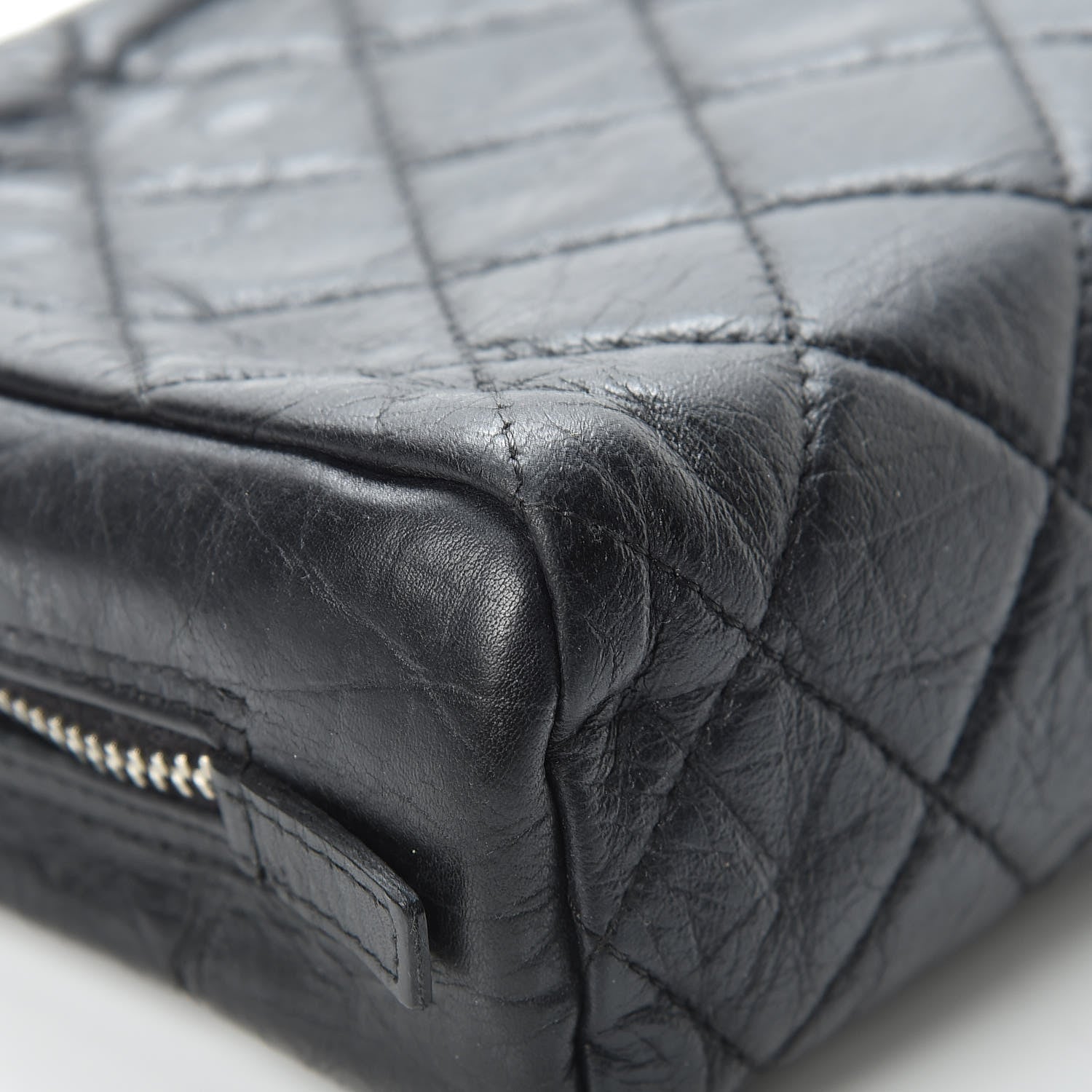 Chanel Distressed Calfskin Cambon Cosmetic Case Black 15 of 17