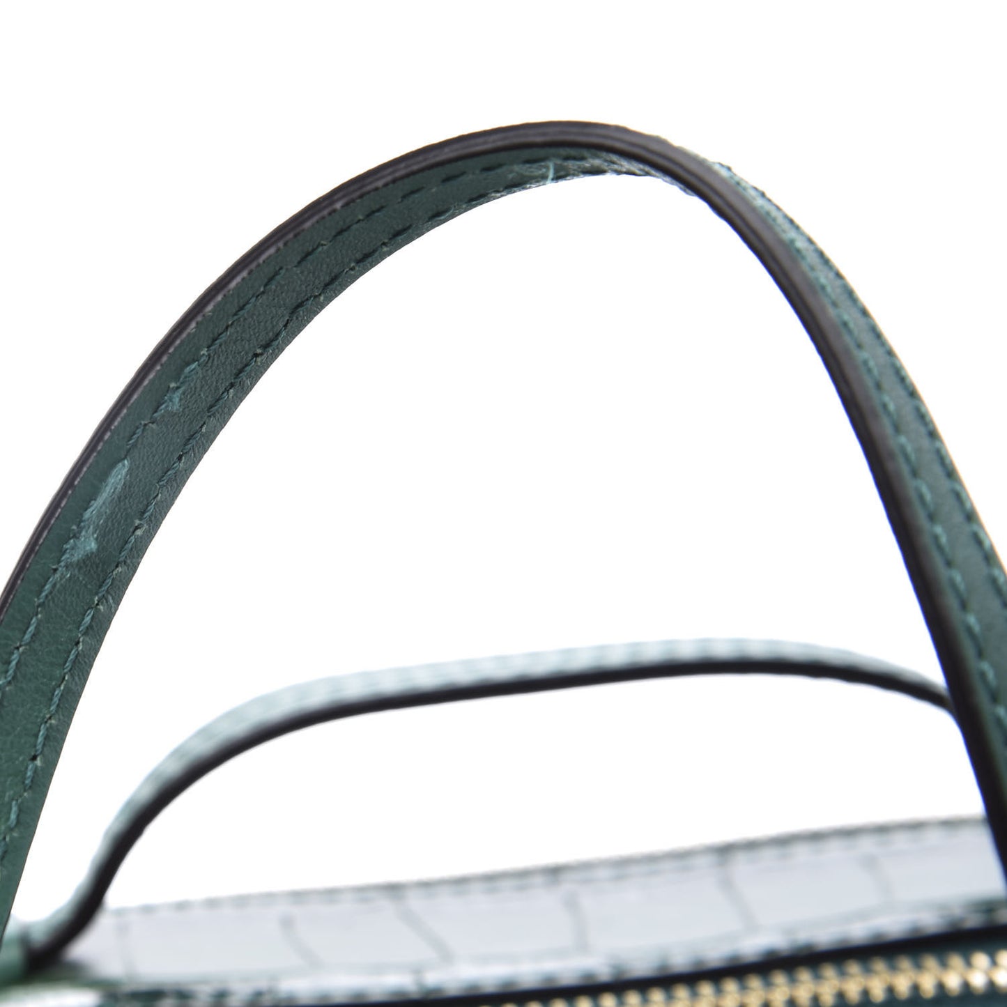 Calfskin Crocodile Embossed Mini C Vanity Bag Woodsy Green