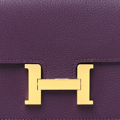 Hermes Evercolor Bi-Color Constance Slim Wallet Cassis Bleu Royale 10 of 10
