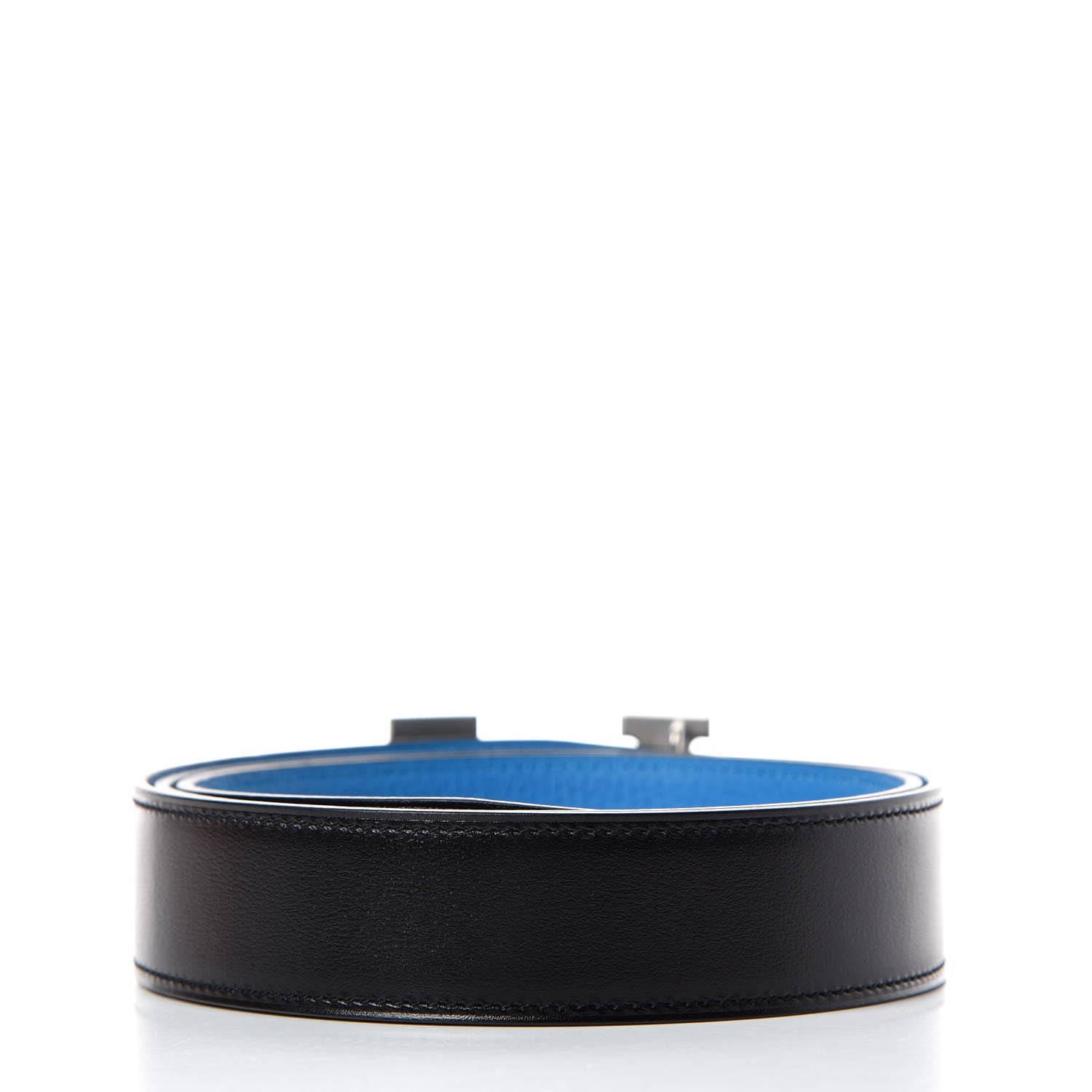 Hermes Box Togo 32mm Martelee H Belt 90 Black Bleu Zanzibar 8 of 10