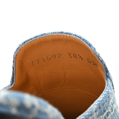 Gucci New Denim GG Malaga Kid Womens Princetown Slippers 38.5 Light Blue Royale 8 of 9