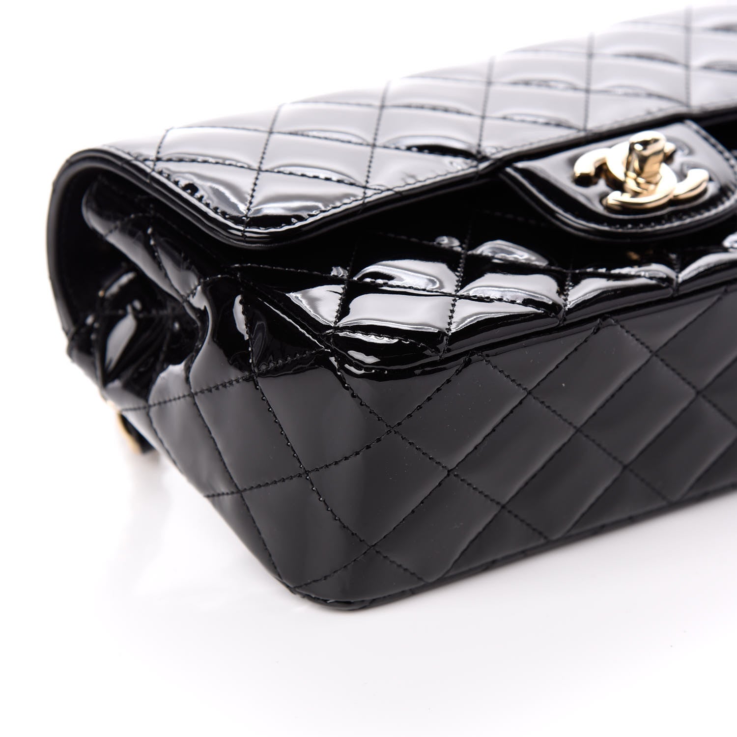 Chanel Patent Calfskin Quilted Mini Rectangular Flap Black 8 of 9