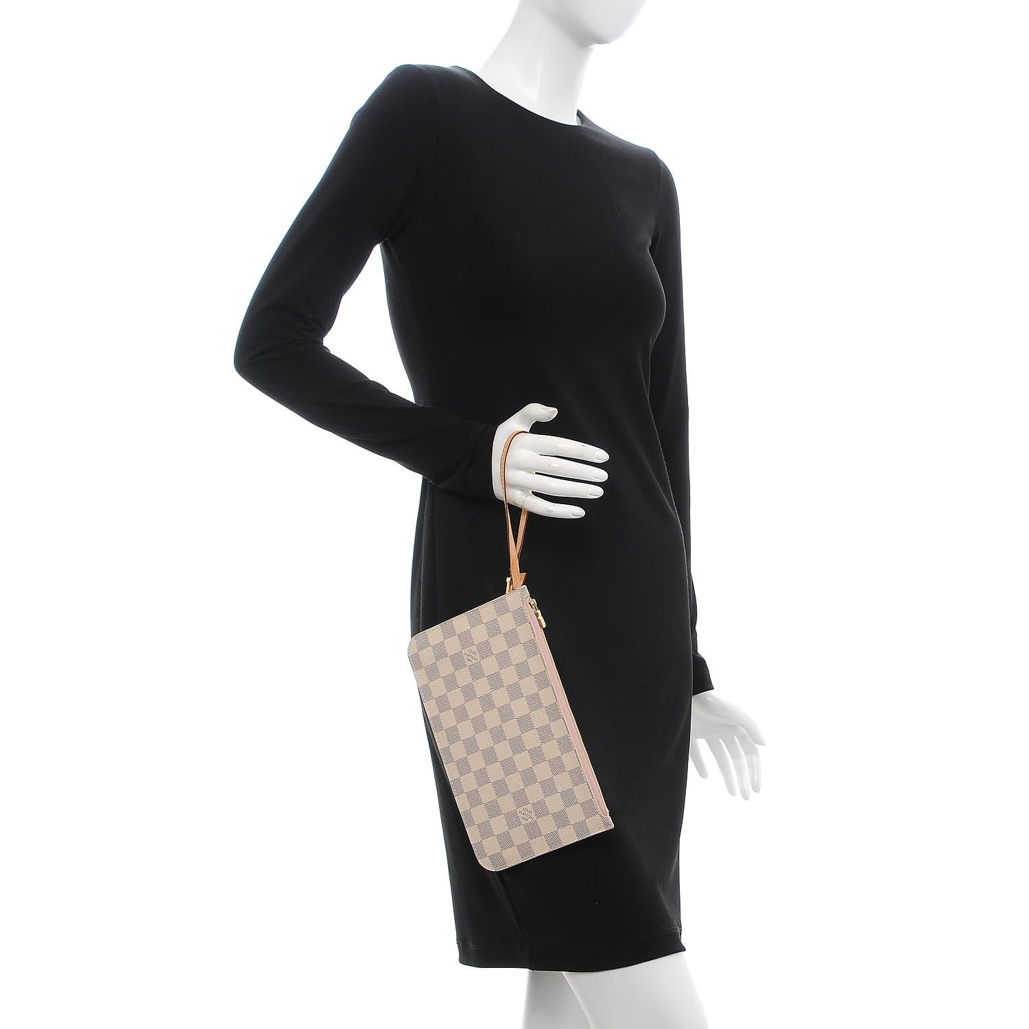 Louis Vuitton Damier Azur Neverfull MM GM Pochette Rose Ballerine 2 of 9