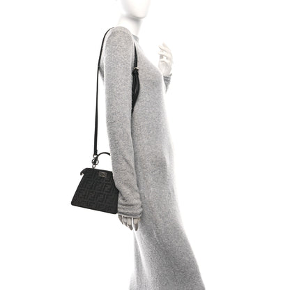 Fendi Crystal Shiny Nappa FF Petite Peekaboo I SEE U Satchel Black 2 of 9