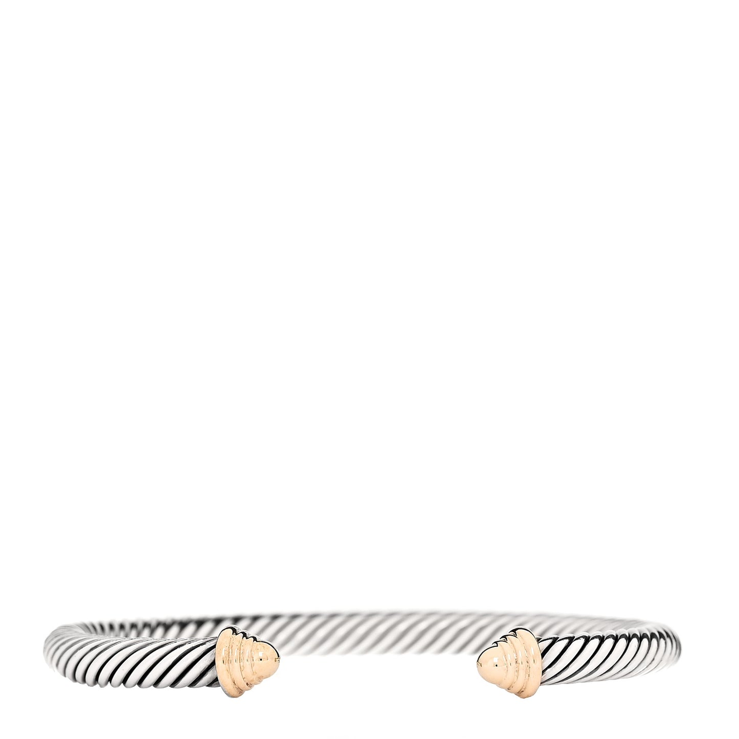 Sterling Silver 14K Yellow Gold 5mm Cable Classics Bracelet