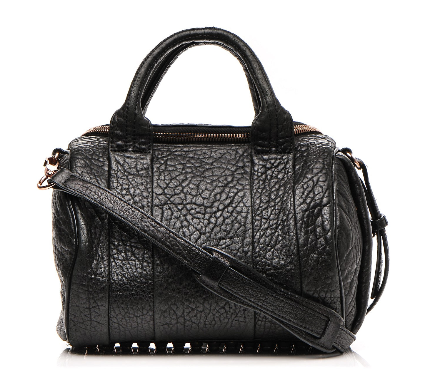 Pebbled Lambskin Rockie Black Rose Gold Hardware