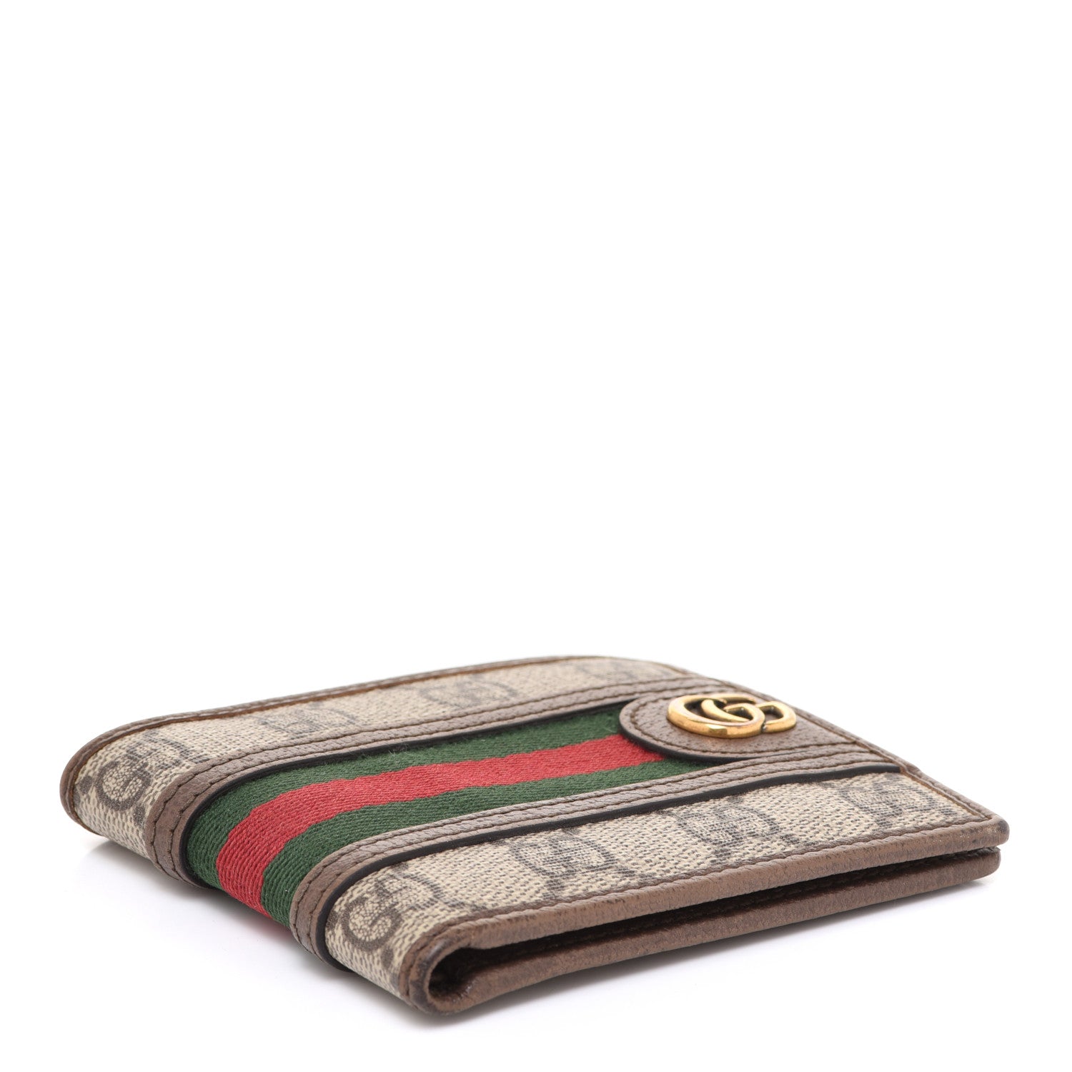 Gucci GG Supreme Monogram Web Mens Ophidia Bi-Fold Wallet Beige New Acero 4 of 12