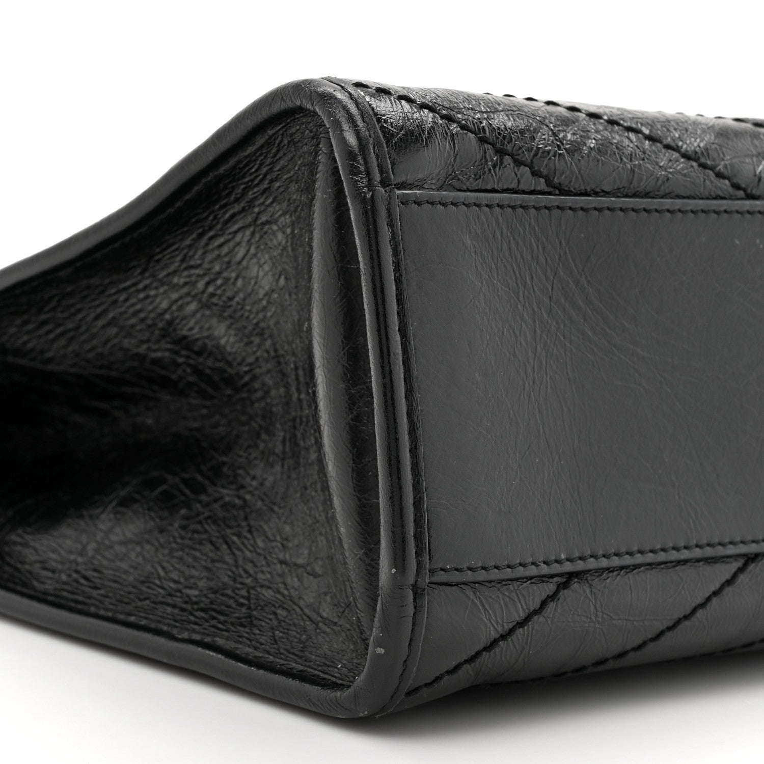 Saint Laurent Crinkled Calfskin Matelasse Monogram Medium Niki Shopper Tote Black 10 of 17