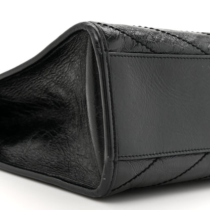 Saint Laurent Crinkled Calfskin Matelasse Monogram Medium Niki Shopper Tote Black 10 of 17
