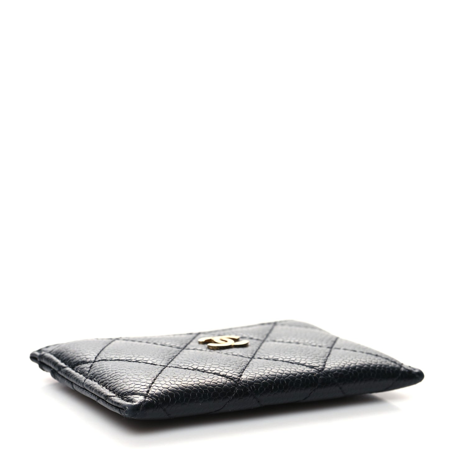 Caviar Quilted Card Holder Black