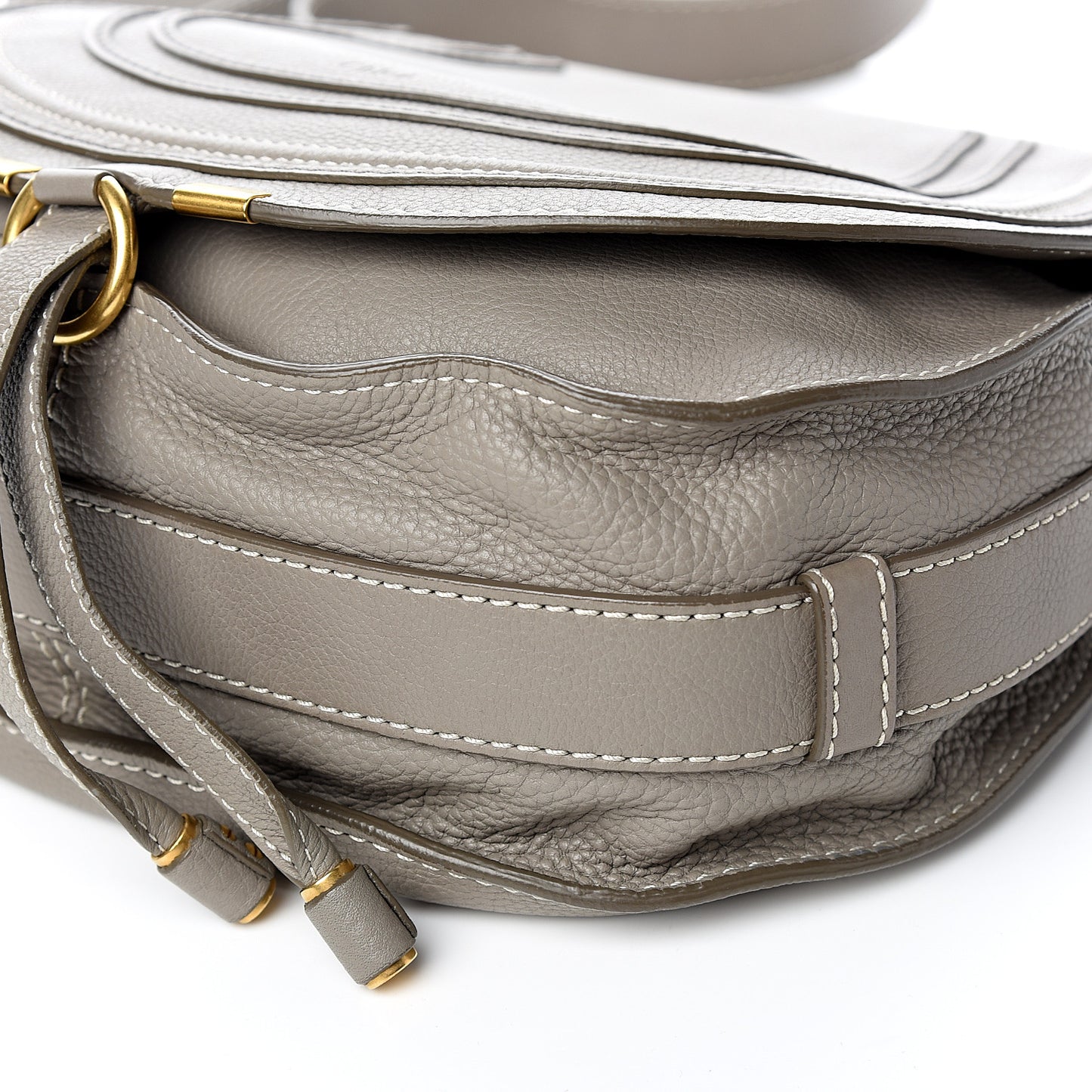 Calfskin Medium Marcie Round Crossbody Bag Cashmere Grey