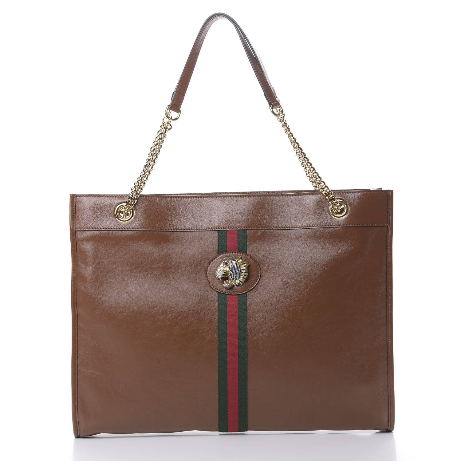 Gucci Calfskin Large Rajah Chain Tote Cuir 3 of 12