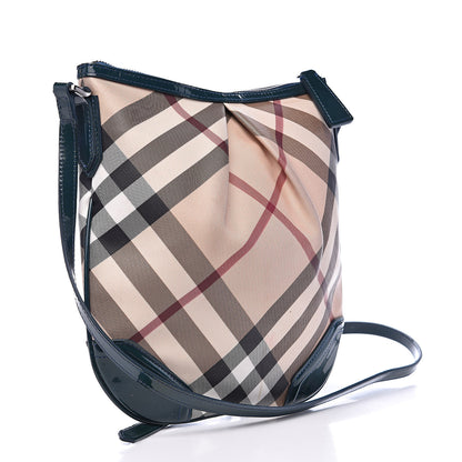 Burberry Patent Nova Check Julia Crossbody Bag Green 3 of 14