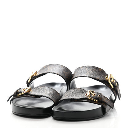 Louis Vuitton Monogram Bom Dia Mule Sandals 39 Black 3 of 10