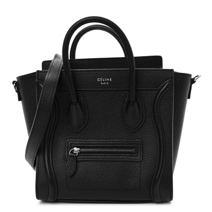 Celine Drummed Calfskin Nano Luggage Black 1 of 9