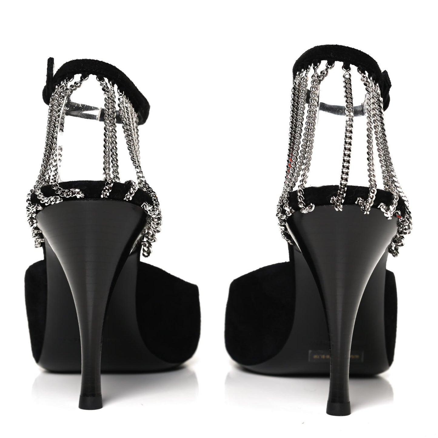 Suede Chain Trim Pumps 37.5 Black