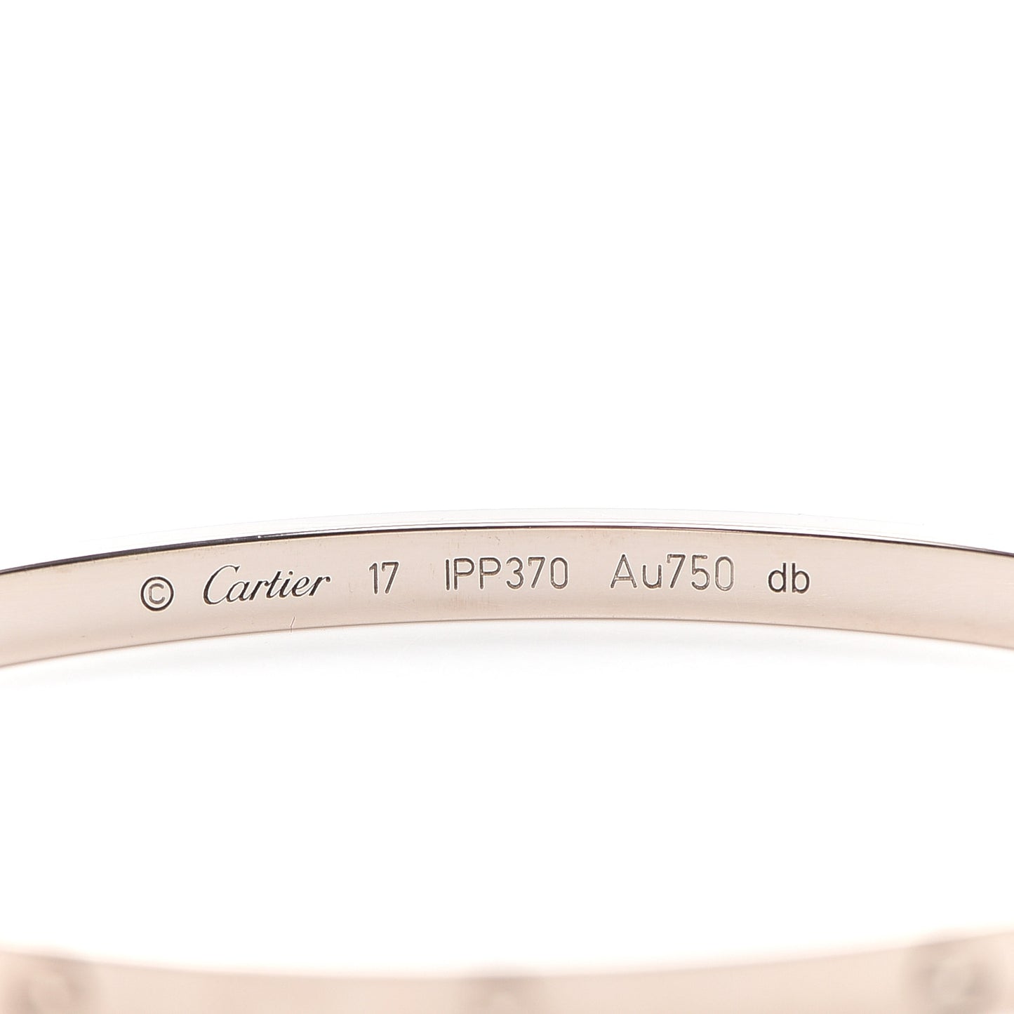 18K White Gold Small LOVE Bracelet 17