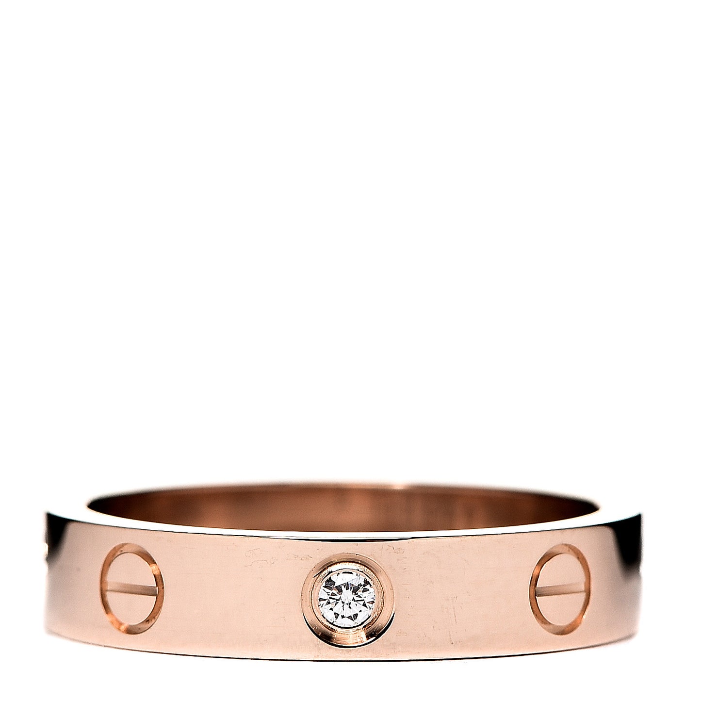 18K Pink Gold Diamond 4mm LOVE Wedding Band Ring 52 6