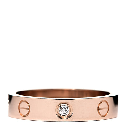 Cartier 18K Pink Gold Diamond 4mm LOVE Wedding Band Ring 52 6 1 of 3