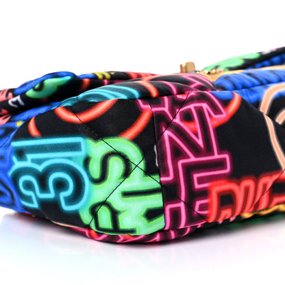 Chanel Fabric Printed Medium Chanel 19 Flap Black Multicolor 8 of 9