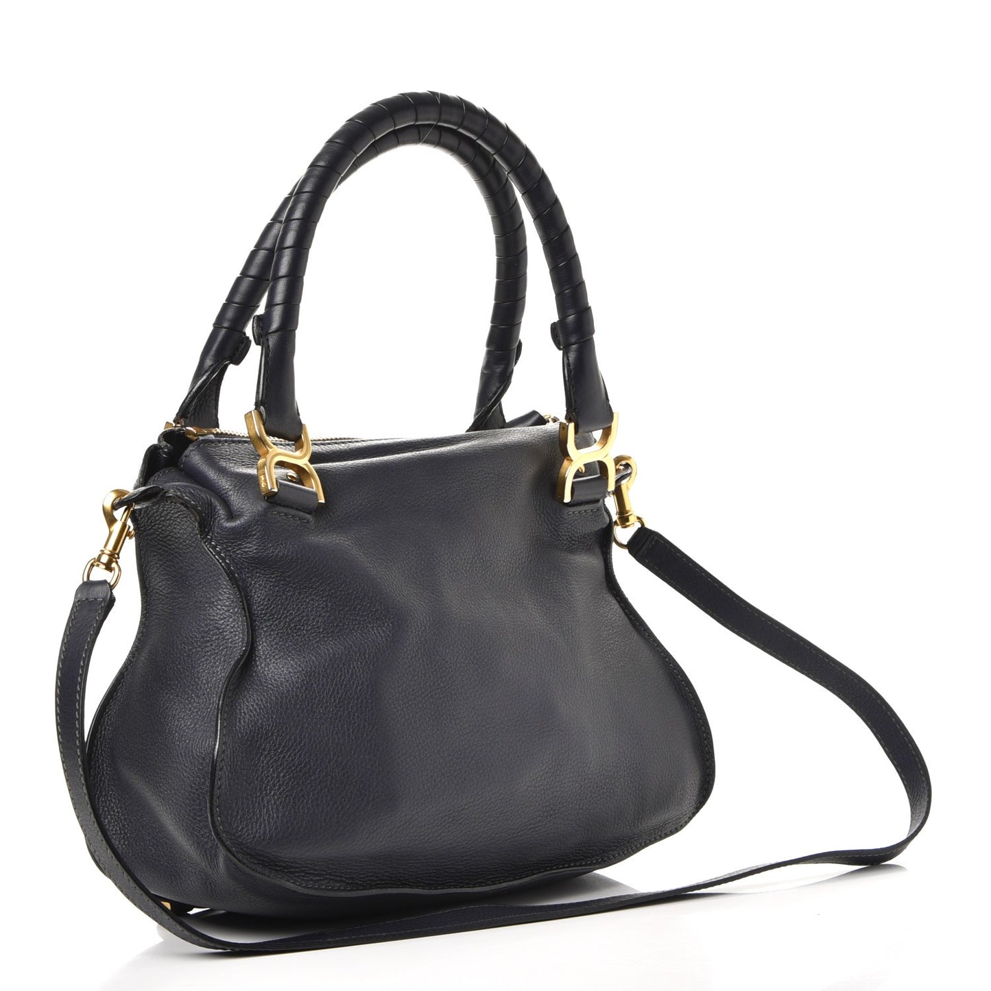 Calfskin Small Marcie Satchel Teal