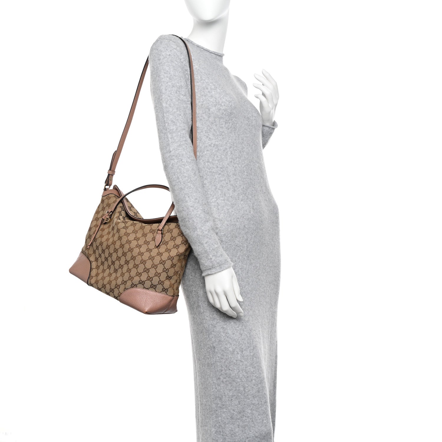 Gucci Monogram Medium Bree Foldover Tote Beige Soft Pink 3 of 14