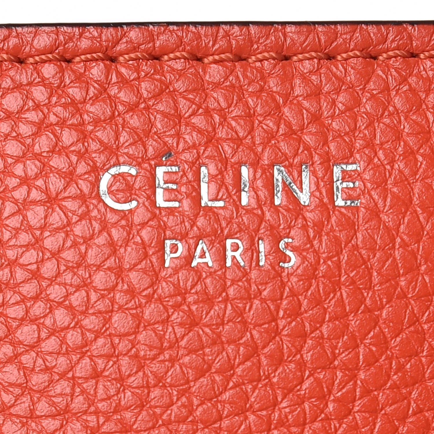 Celine Drummed Calfskin Mini Luggage Coquelicot 8 of 11
