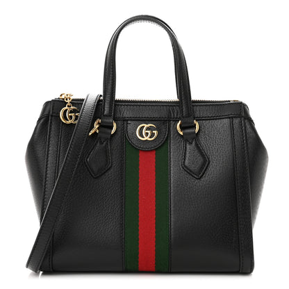 Gucci Textured Calfskin Web Small Ophidia Tote Bag Black 1 of 11