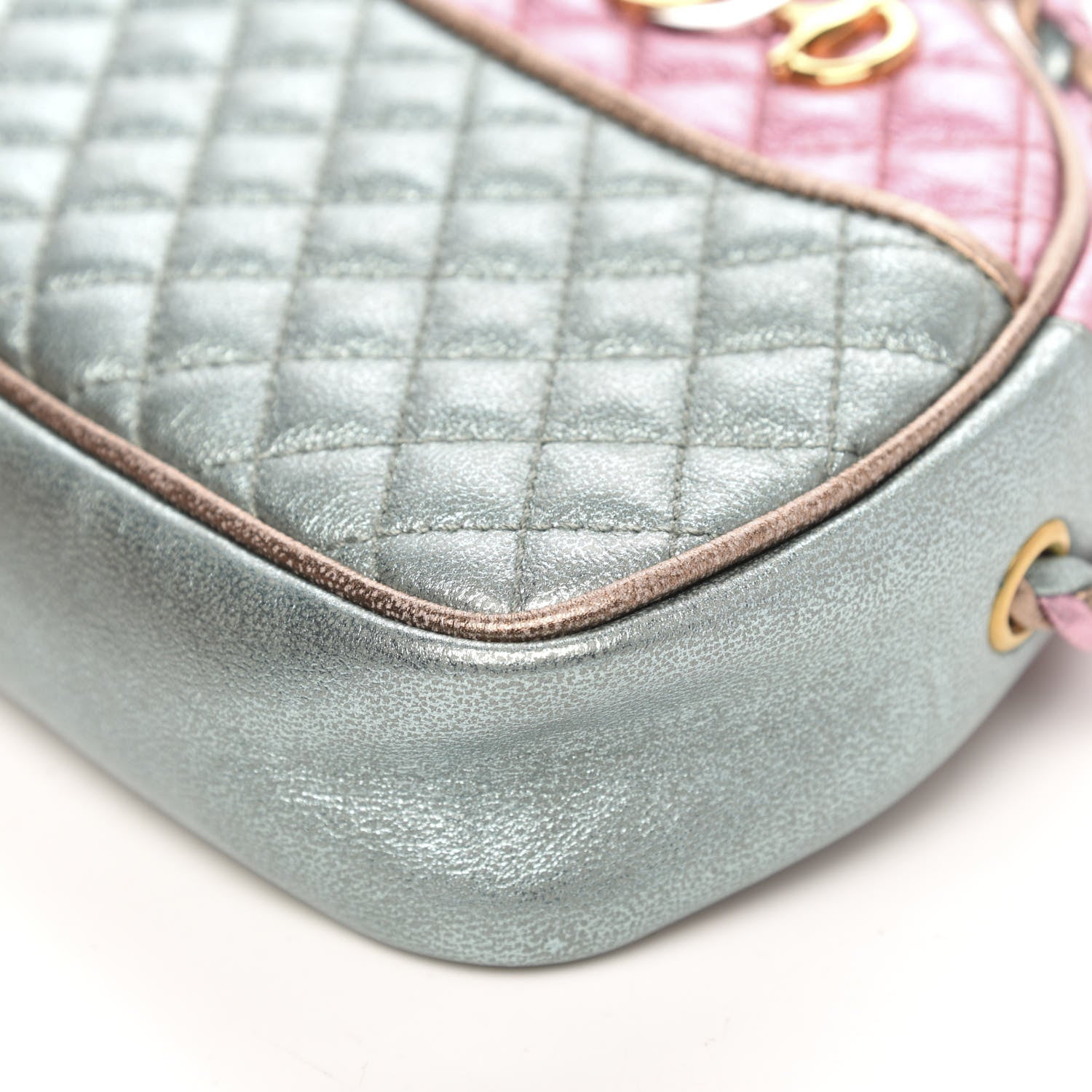Gucci Laminated Nappa Trapuntata Mini Zumi Dome Shoulder Bag Rosa Lago Rame 8 of 8