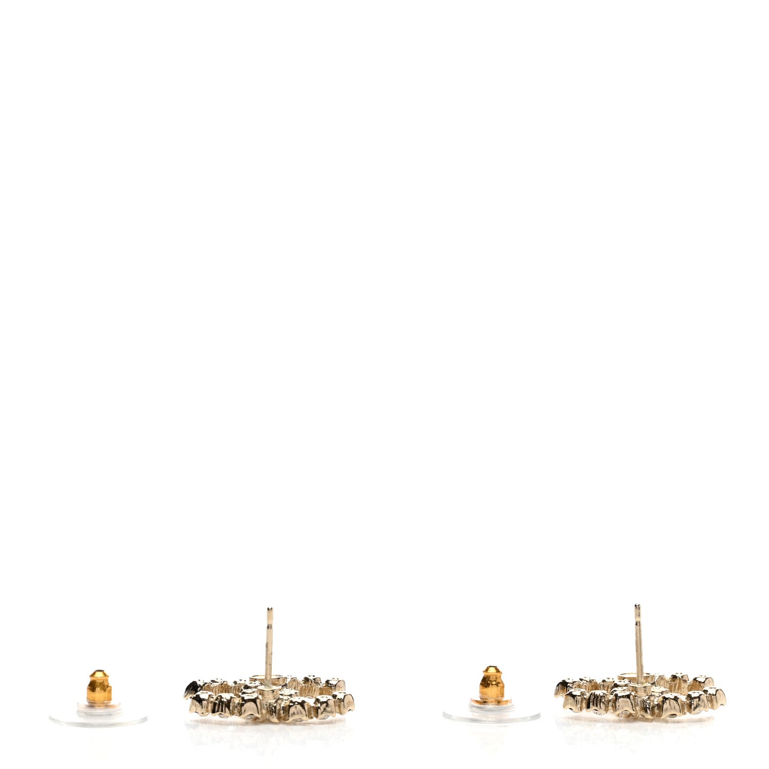 Chanel Crystal CC Earrings Light Gold 3 of 4