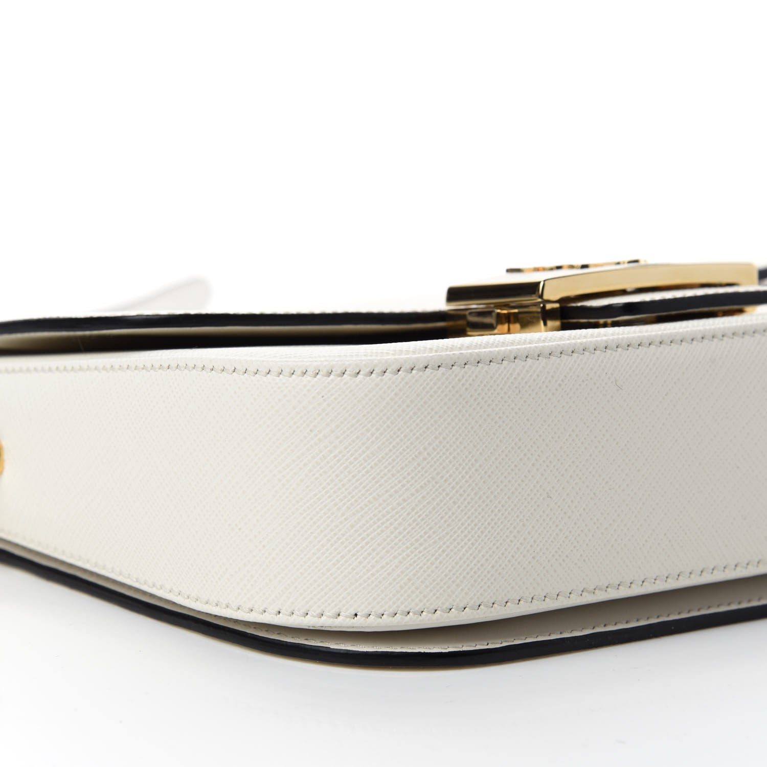 Prada Saffiano Lux Embleme Flap Shoulder Bag White 6 of 11
