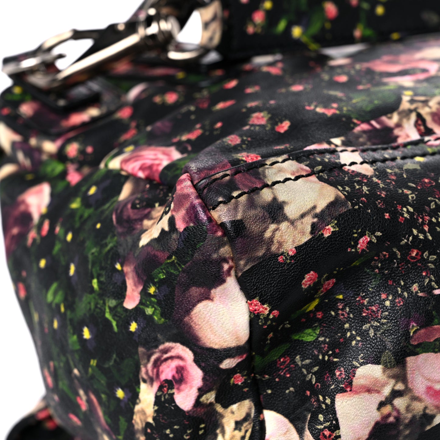 Lambskin Roses Camouflage Print Medium Pandora Black