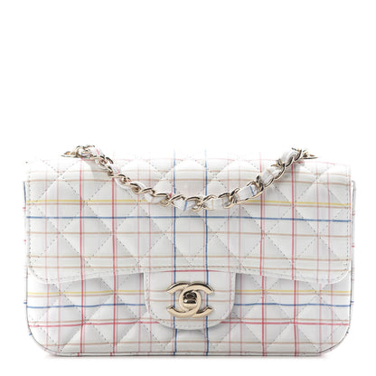 Chanel Iridescent Calfskin Quilted Mini Rectangular Flap Multicolor White 1 of 8