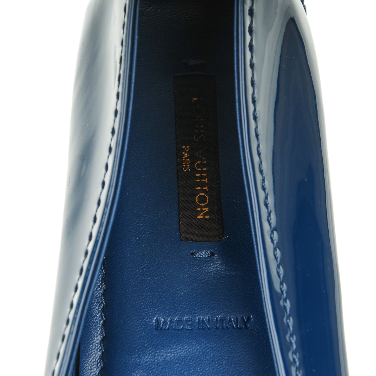 Patent Calfskin Oxford Ballerina Flats 41 Blue