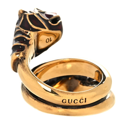Gucci Tiger Heads Double Wrap Ring 49 5 Aged Gold 3 of 4