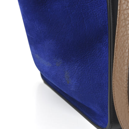 Celine Drummed Calfskin Suede Medium Tri-color Trapeze Indigo 10 of 10